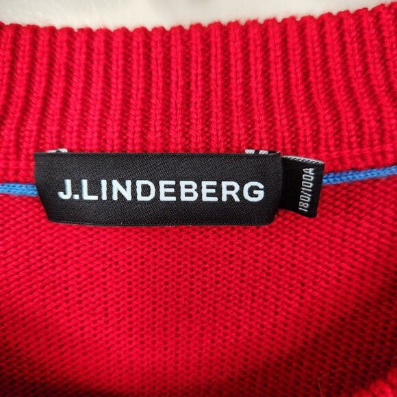 J. Lindeberg Mens Long Sleeve Wool Knit JL Bull Horn Sweater Large - Picture 4 of 8